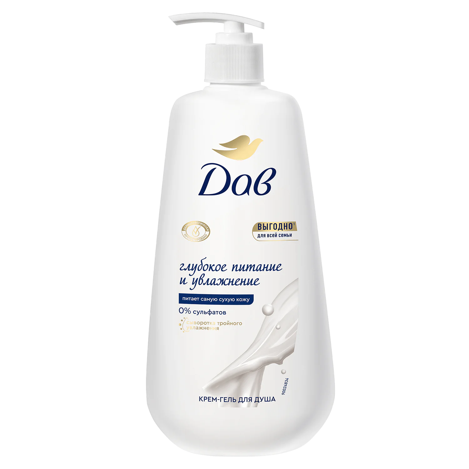 Дав бессульфатный крем-гель для душа Глубокое питание и увлажнение для всей семьи